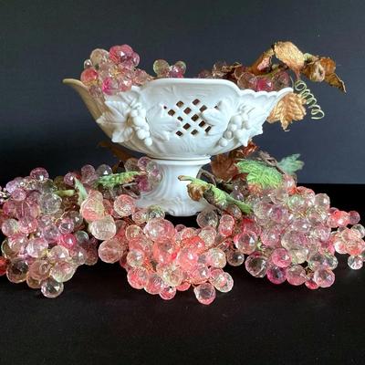 Arco Japan Footed Compote With Lucite Grape Clusters