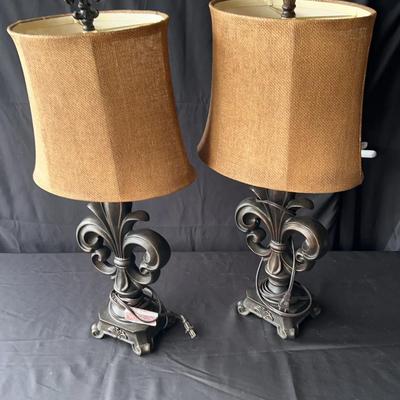 Matching Pair Of Lamps With Lampshades