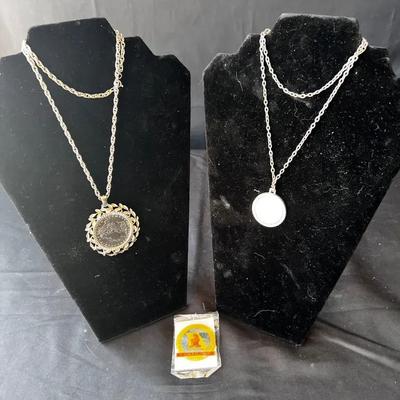 Two Coin Necklaces, And an unopened Commemorative pin of Harry S Truman