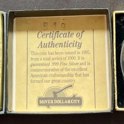 Commemorative Coins Made  Of 999 Fine Silver from Silver Dollar City