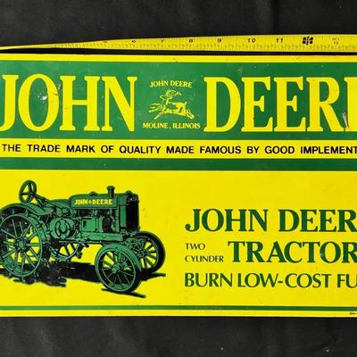 Rare 1995 Ande Rooney, Inc John Deer 15-1/2x9-1/2 Metal Sign
