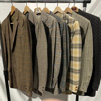Men’s Tweed Houdstooth, Plaid & Check Holiday Suits & Coats, Sz. 40