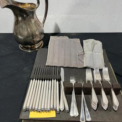 Vintage Oneida Flatware Set & Pitcher 