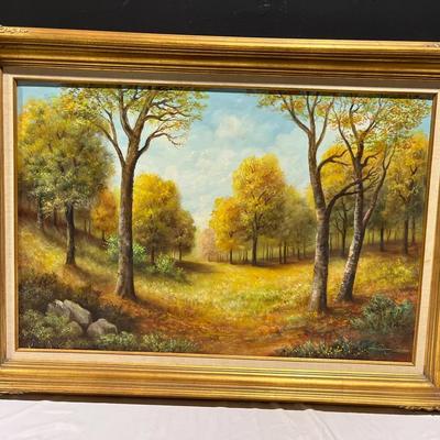 Autumnal Treescape Painting By Herbert Sackett