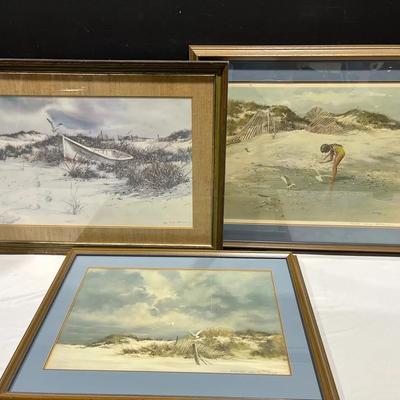 Carolyn Blish Signed Prints - Shore Birds, Beached & Girl At The Beach