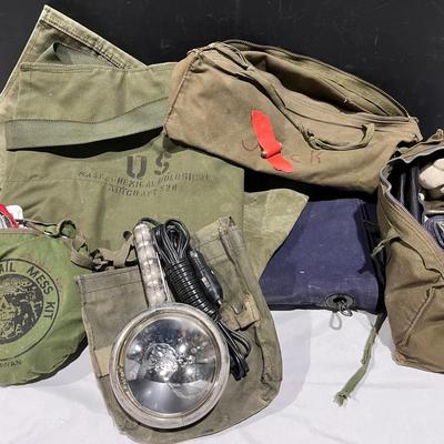 Military Duffel Bags, Mess Kit, Spotlight & More