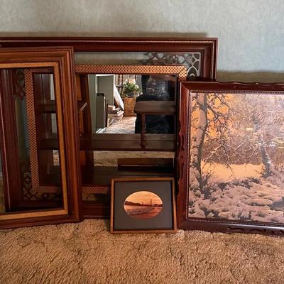 Vintage Shadow Box Mirror and More Wall Decor