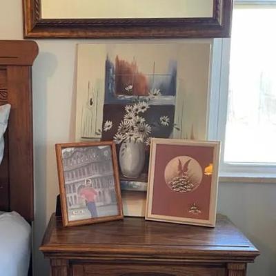 Nightstand, Mirror, and More Decor