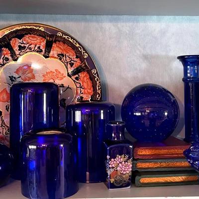 Vintage Blue Glassware and Decor