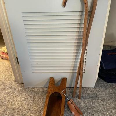 Boot Jack, Shoe Stretcher and Walking Canes