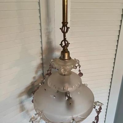 Vintage Chandelier with Purple Crystals