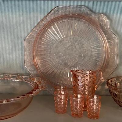 Pink Depression Era Glass Dishes