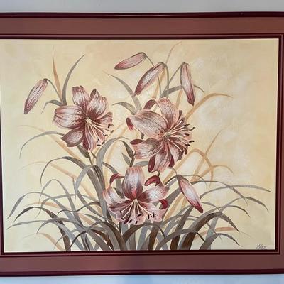 “Miller” Lilies Acrylic Painting