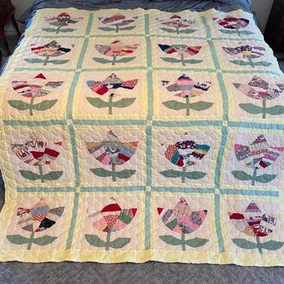 Yellow Handmade Quilt 