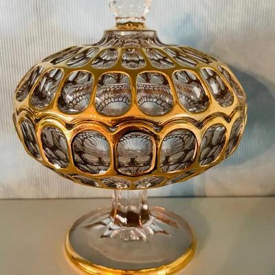 Vintage Bohemian Glass Dish