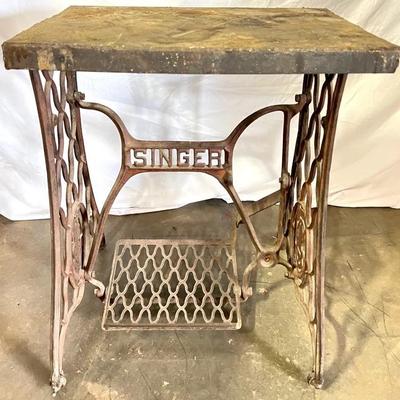 Antique “Singer” Sewing Machine Treadle Base & Top