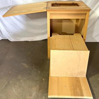 Compact Wooden Sewing Machine Table