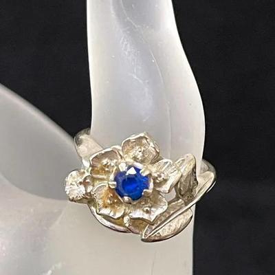 14K Diamond and Blue Topaz Ring