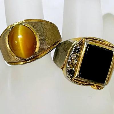 Two Vintage Men’s Dress Rings 