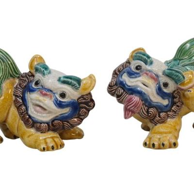 Sale Photo Thumbnail #102: PAIR MID CENTURY PORCELAIN KOMAINU FOO DOGS