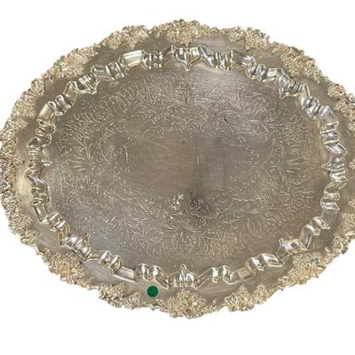 Sale Photo Thumbnail #114: MONUMENTAL SHEFFIELD SILVER BUTLERS TRAY