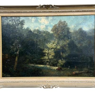Sale Photo Thumbnail #6: PASTORAL FRENCH LANDSCAPE SIGNED LEPINE