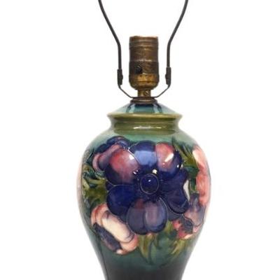 Sale Photo Thumbnail #110: MOORCROFT POTTERY ANEMONE FLAMBE LAMP