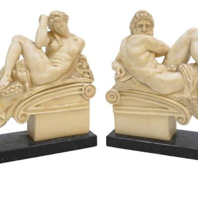 Sale Photo Thumbnail #94: SANTINI NIGHT & DAY BOOKENDS MICHELANGELO
