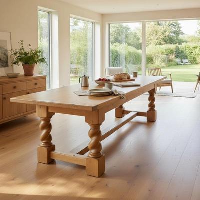 Sale Photo Thumbnail #136: MONUMENTAL ANTIQUE ENGLISH PINE REFECTORY TABLE
