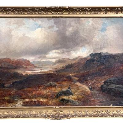 Sale Photo Thumbnail #98: 19TH C SCOTTISH HIGHLANDS OIL ON CANVAS