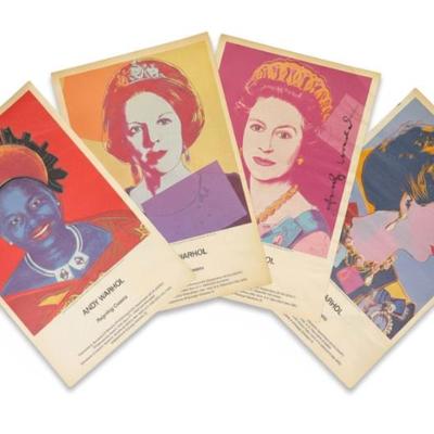 Sale Photo Thumbnail #120: SET OF 4 WARHOL REIGNING QUEENS ADS 1 SIGNED
