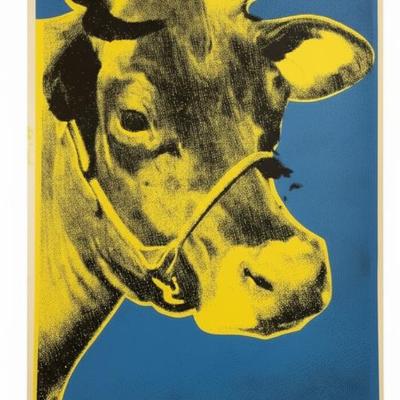 Sale Photo Thumbnail #8: WARHOL 1971 FACTORY COW WALLPAPER SCREENPRINT