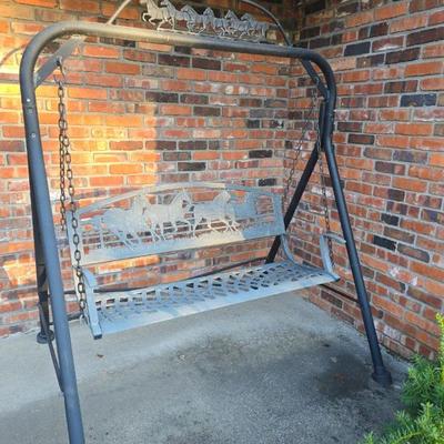 Cast Iron Horse Themed Swing with Steel Frame 