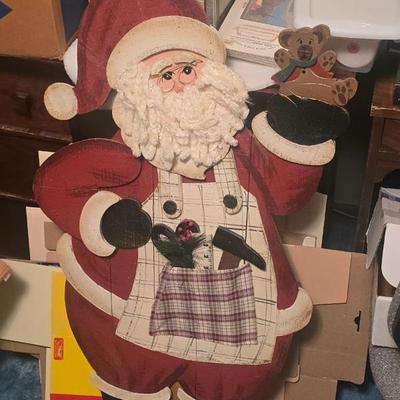 Wooden Santa Decor 
