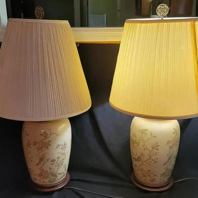 Pair of Vintage Chinoiserie Ginger Jar Table Lamps
