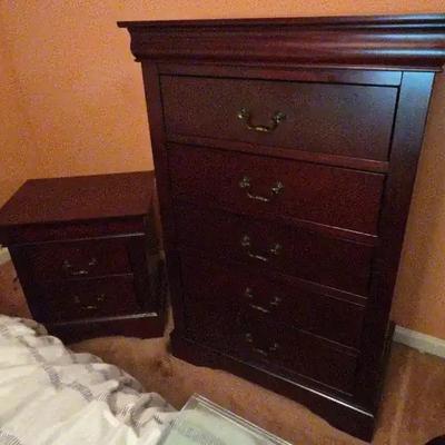 Kim Huy Cherrywood Chest of Drawers and Nightstand Set