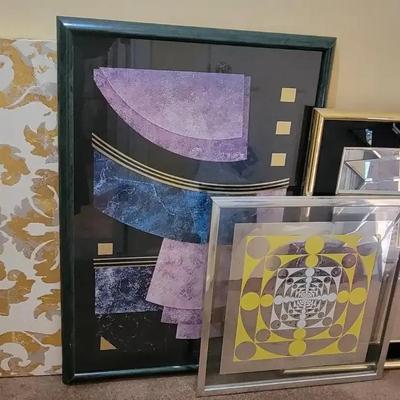 Modern Wall Art and Mirror Collection Featuring Jane Wolfe – 4 Pieces