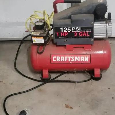 Craftsman 3-Gallon Air Compressor – 125 PSI, 1 HP