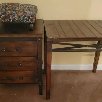 Pair of Wooden and Metal Accent Tables