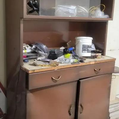 Copper-Toned Metal Work Cabinet