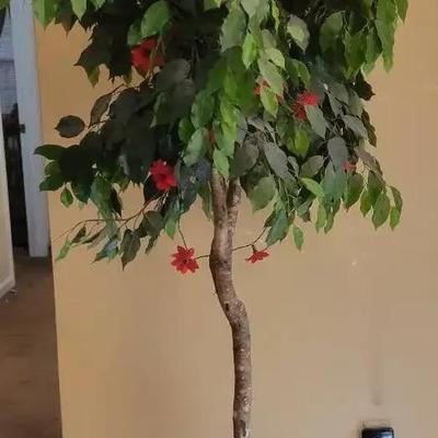 6-Foot Artificial Tree with Floral Lights