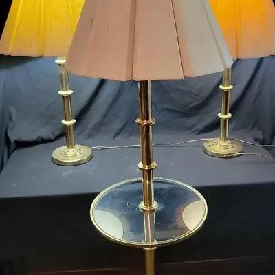 Vintage Stiffel-Style Brass Floor and Table Lamps