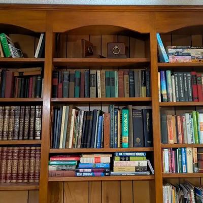 Large Home Library Collection Featuring Encyclopedias, Cookbooks & Classic Novels
