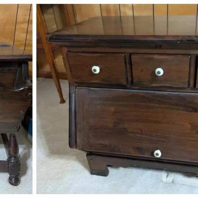 Pair of Ethan Allen Wooden Side Tables with Storage
