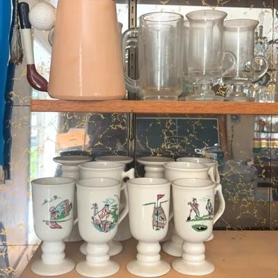Vintage Coffee and Beer Mug Collection Featuring Augusta Masters & Hall