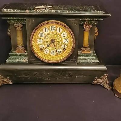 Antique Seth Thomas “Adamantine” Mantel Clock with Kundo & Elgin Anniversary Clocks