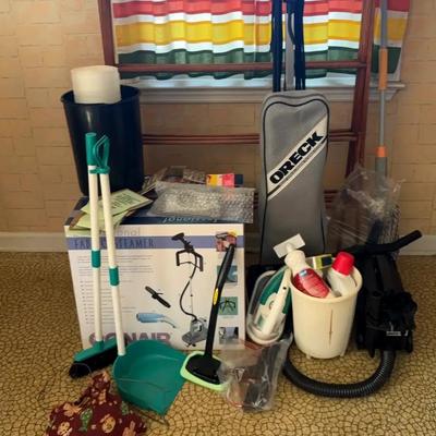 Oreck XL Vacuum & Fabric Steamer with Laundry Rack and Cleaning Essentials