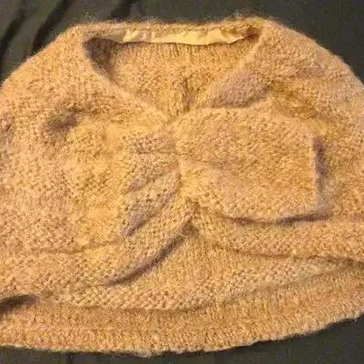 Tan Knitted Wool Caplet