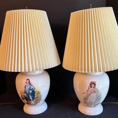 Blue Boy and Pinky Table Lamps