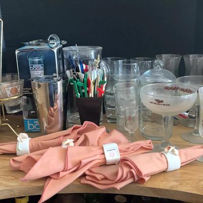 Vintage Barware & Entertaining Collection Featuring Cocktail Shaker Set